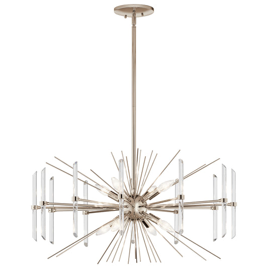 Eris Eight Light Chandelier in Polished Nickel