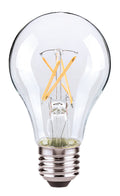(4-Pack) Satco S8616 8W LED A19 A-Shape Bulb, E26 Base, 2700K, 800 Lumens, Clear