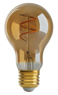 (4-Pack) Satco S9966 4.5W LED A19 A-Shape Bulb, E26 Base, 2000K, 220 Lumens, Transparent Amber
