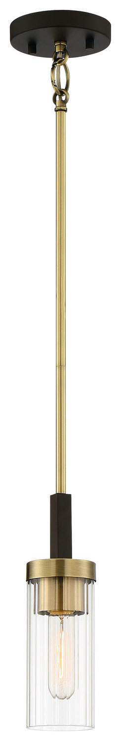 Ainsley Court One Light Mini Pendant in Aged Kinston Bronze w/Brass
