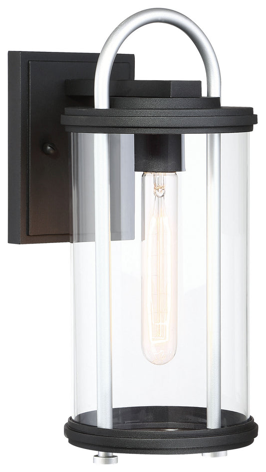 Keyser One Light Outdoor Wall Mount in Black w/Silver