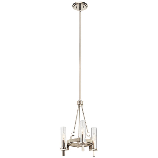 Telan Three Light Mini Chandelier in White Washed Wood
