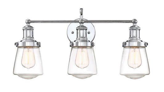 Taylor Three Light Bath Bar in Chrome