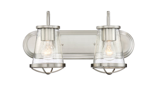 Darby Two Light Bath Bar in Satin Platinum