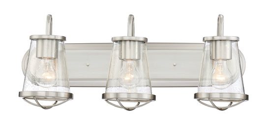 Darby Three Light Bath Bar in Satin Platinum