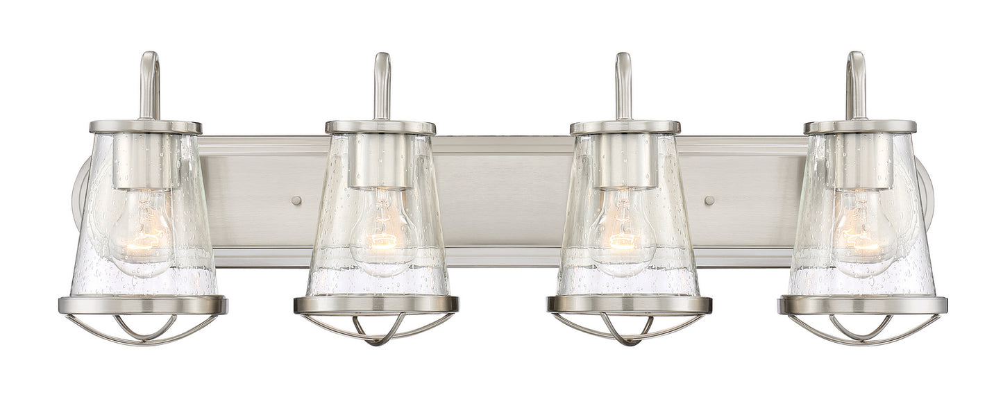 Darby Four Light Bath Bar in Satin Platinum
