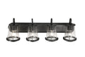 Darby Four Light Bath Bar in Weathered Iron