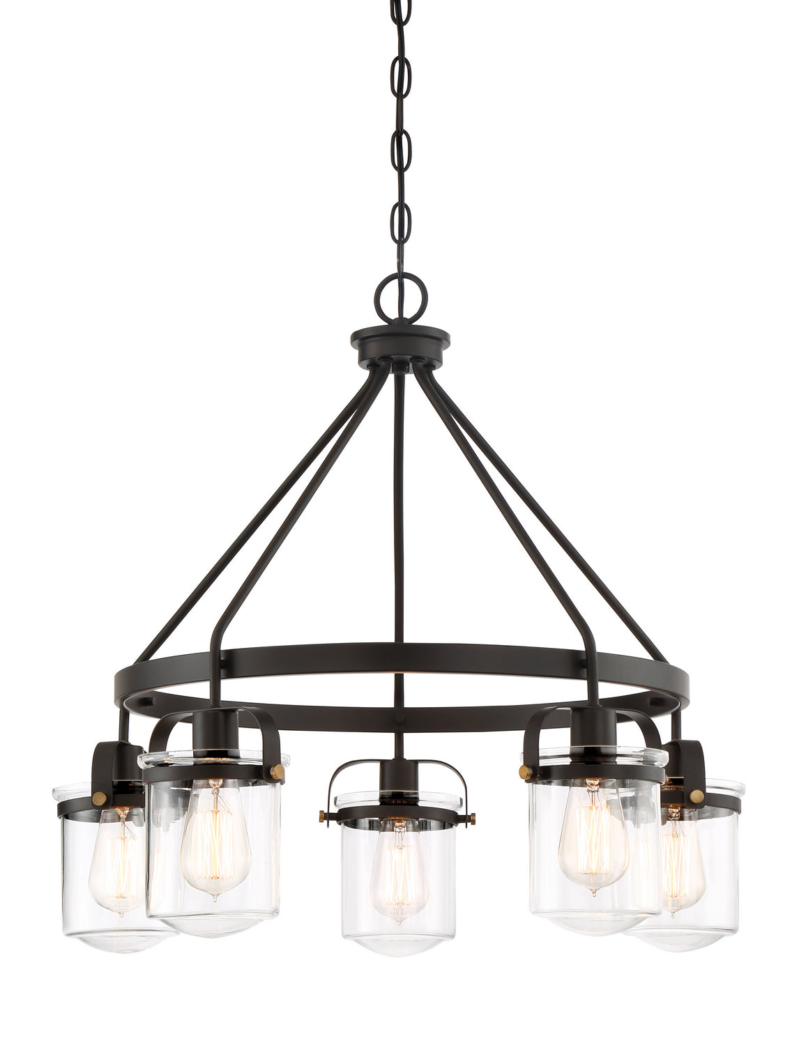 Jaxon Five Light Chandelier in Oil Rubbed Bronze