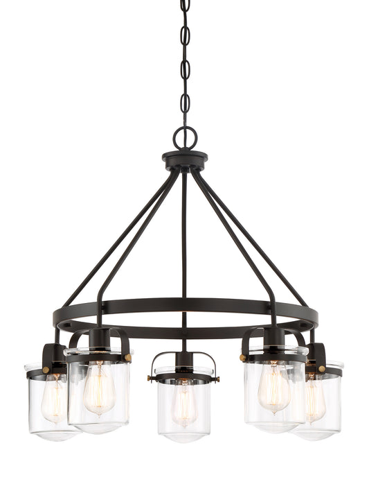 Jaxon Five Light Chandelier in Oil Rubbed Bronze
