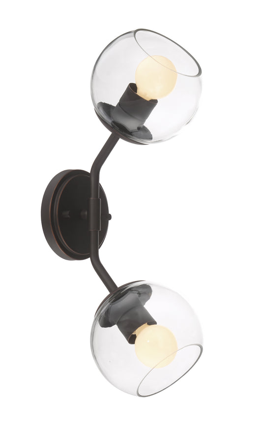 Meridian Two Light Wall Sconce in Satin Bronze