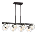 Meridian Eight Light Linear Chandelier in Satin Bronze