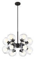 Meridian 12 Light Chandelier in Satin Bronze