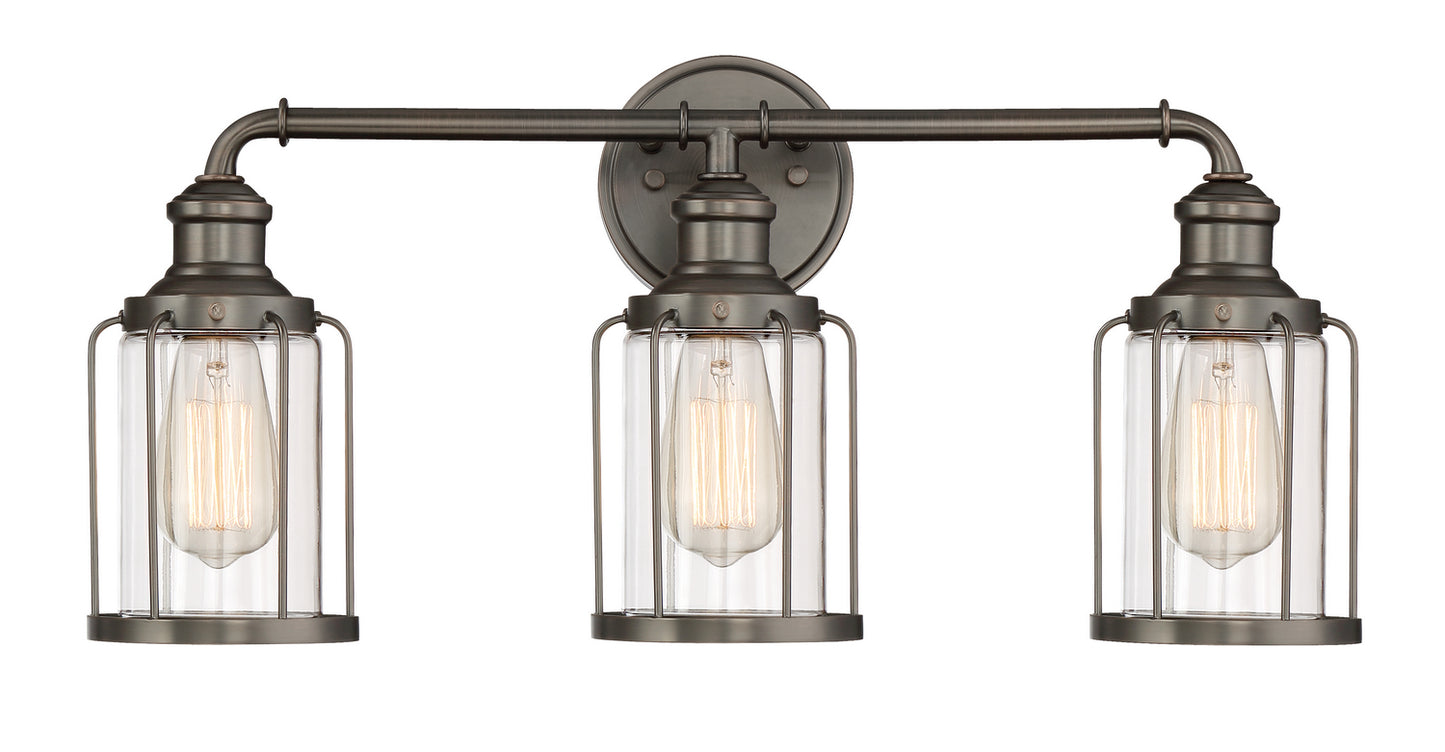 Anson Three Light Bath Bar in Satin Copper Bronze