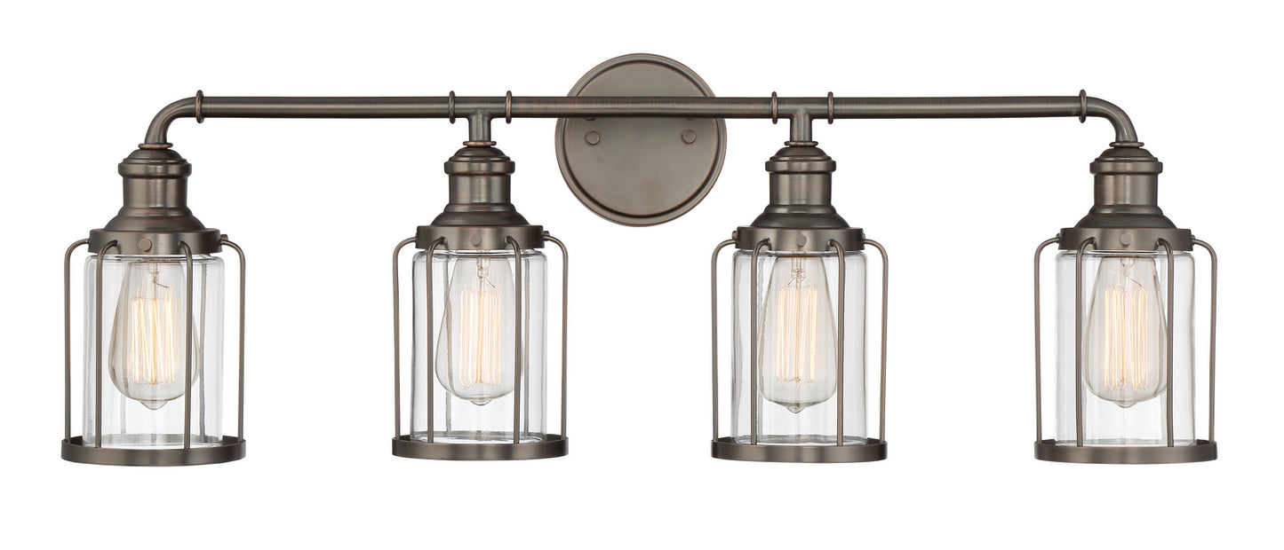 Anson Four Light Bath Bar in Satin Copper Bronze