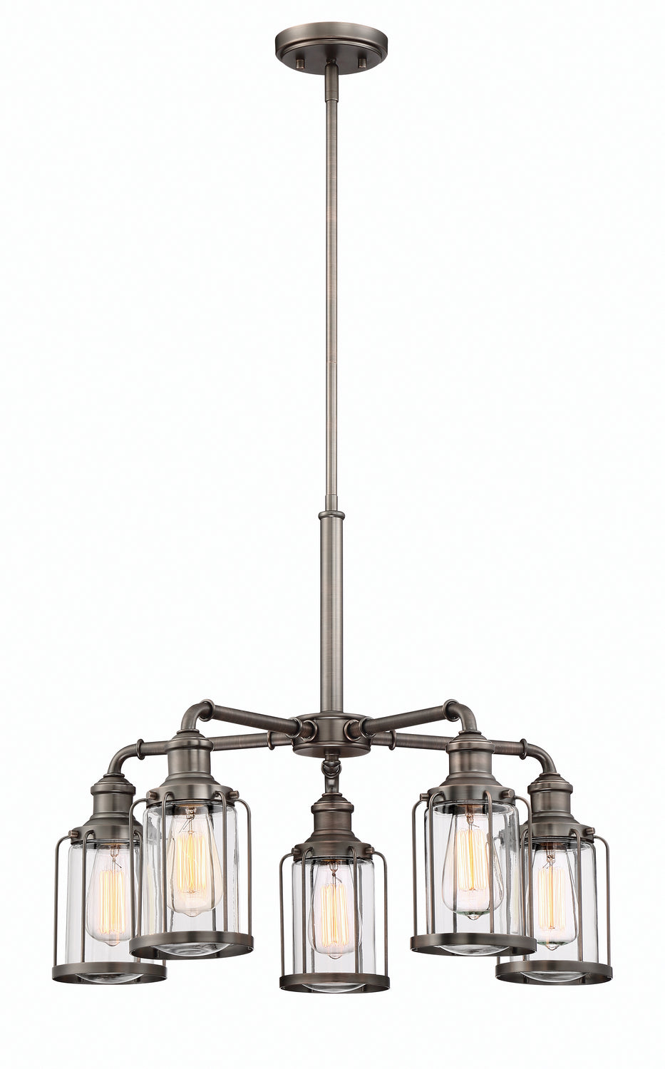 Anson Five Light Chandelier in Satin Copper Bronze