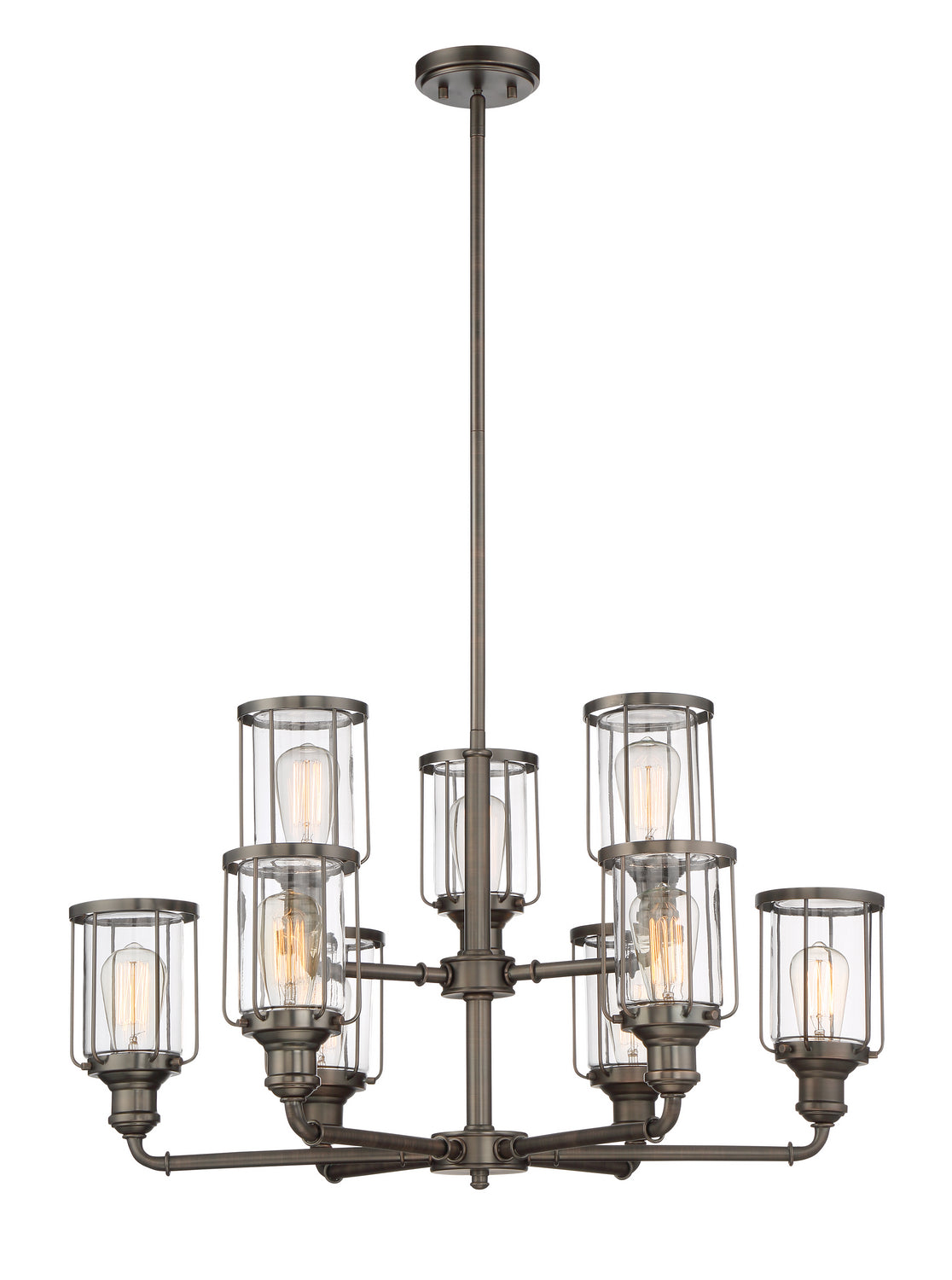 Anson Nine Light Chandelier in Satin Copper Bronze