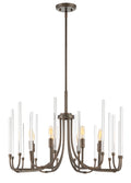 Laretto Eight Light Chandelier in Satin Copper Bronze
