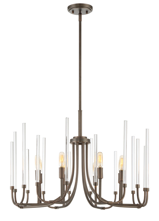 Laretto Eight Light Chandelier in Satin Copper Bronze
