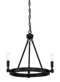 Fiora Three Light Chandelier in Black