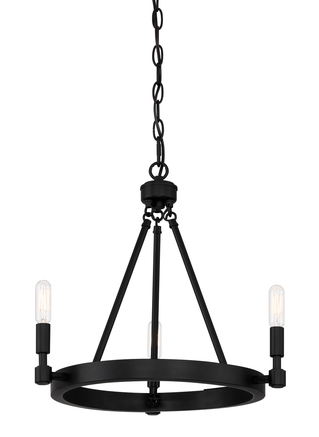 Fiora Three Light Chandelier in Black