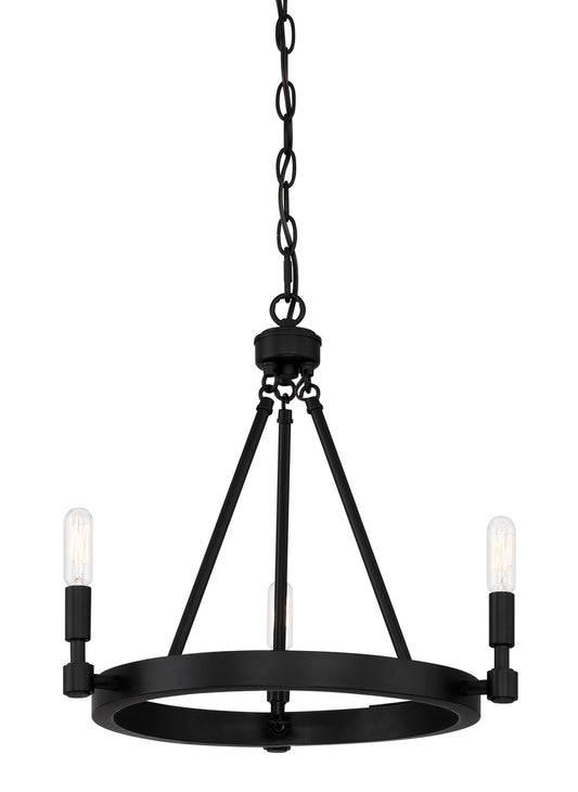 Fiora Three Light Chandelier in Black