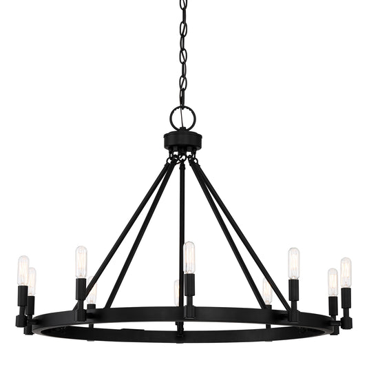 Fiora Ten Light Chandelier in Black