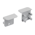 Ils Te Series Tape Extrusion End Cap 5 Pair in Silver