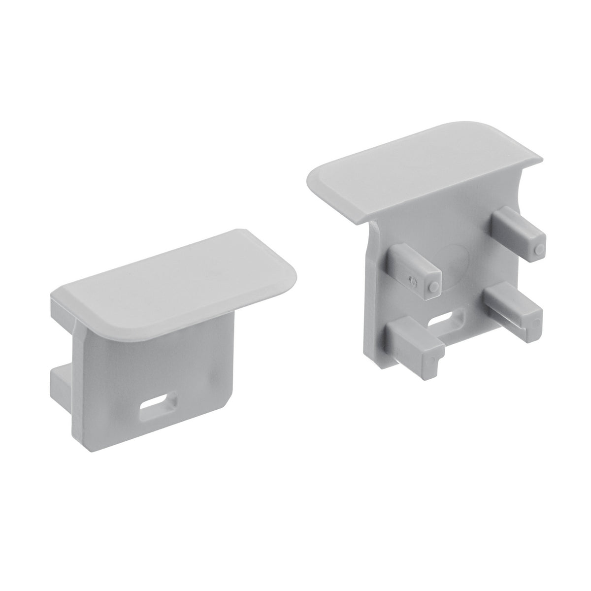 Ils Te Series Tape Extrusion End Cap 5 Pair in Silver