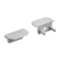 Ils Te Series Tape Extrusion End Cap 5 Pair in Silver