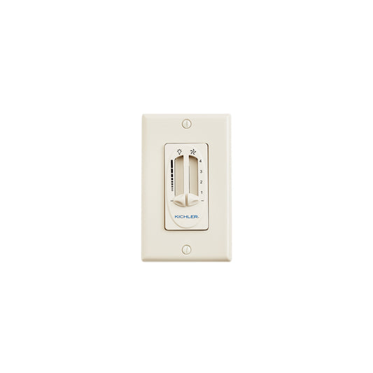 Accessory Fan 4 Speed-Light Dimmer in Almond