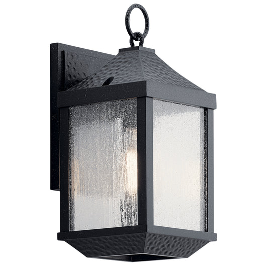 Springfield One Light Outdoor Wall Mount in Distressed Black