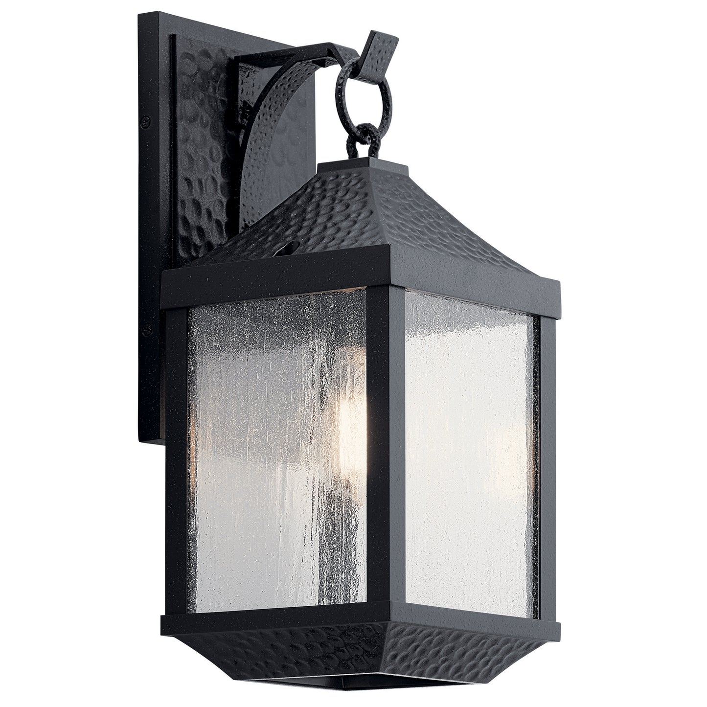 Springfield One Light Outdoor Wall Mount in Distressed Black
