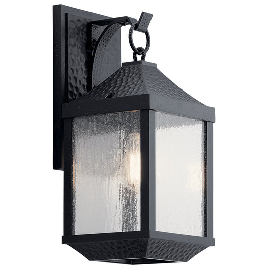 Springfield One Light Outdoor Wall Mount in Distressed Black