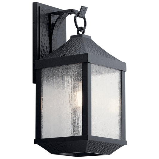 Springfield One Light Outdoor Wall Mount in Distressed Black