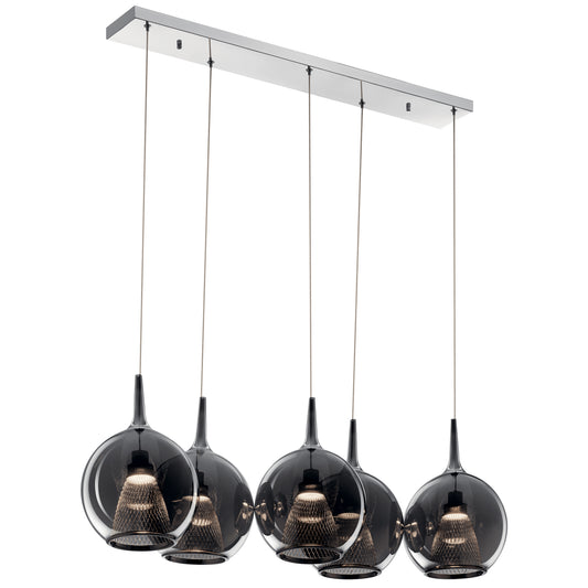 Zin LED Linear Chandelier in Chrome