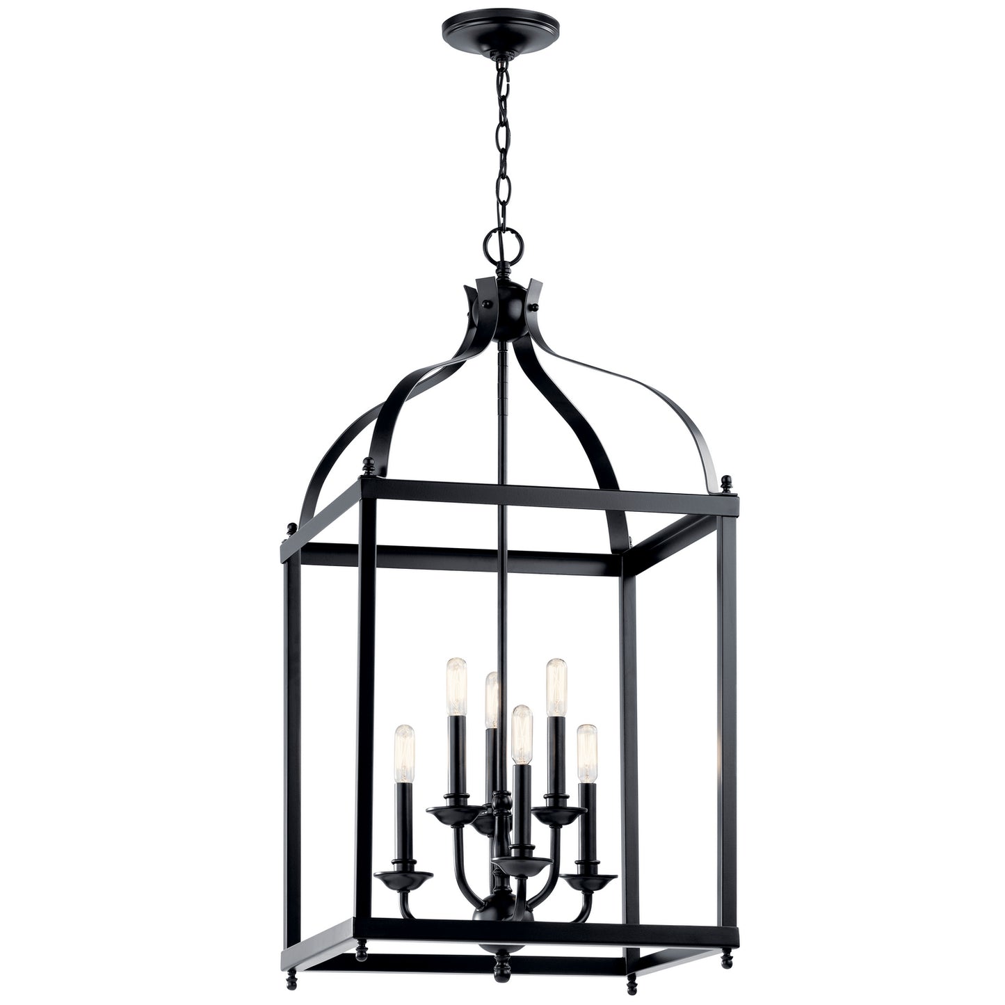 Larkin Six Light Foyer Chandelier in Black