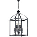 Larkin Eight Light Foyer Chandelier in Black
