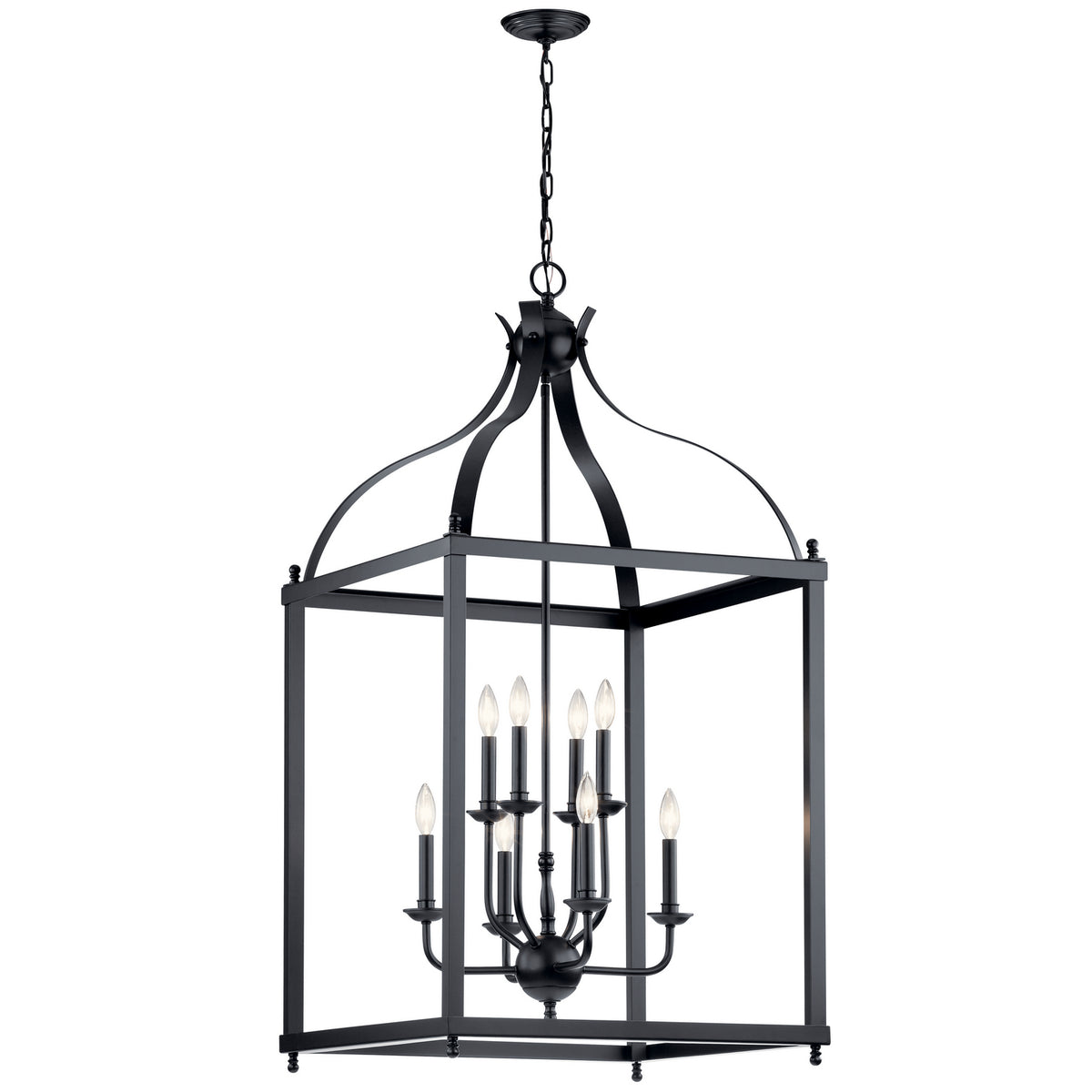 Larkin Eight Light Foyer Chandelier in Black