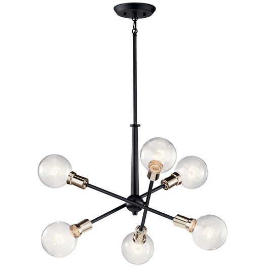 Armstrong Six Light Chandelier in Black