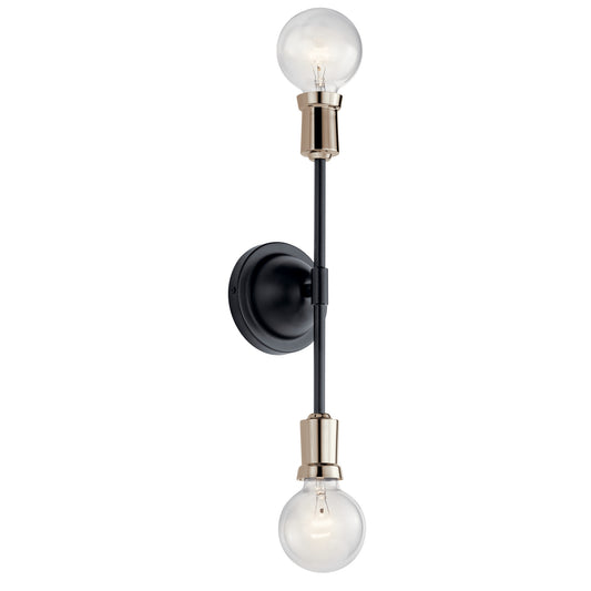 Armstrong Two Light Wall Sconce in Black