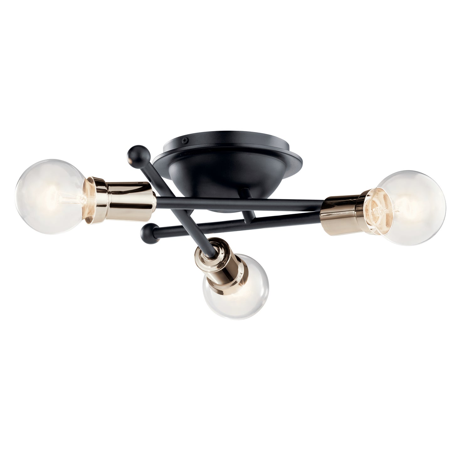 Armstrong Three Light Flush Mount in Black