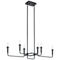 Alden Six Light Linear Chandelier in Black