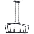 Abbotswell Eight Light Linear Chandelier in Black