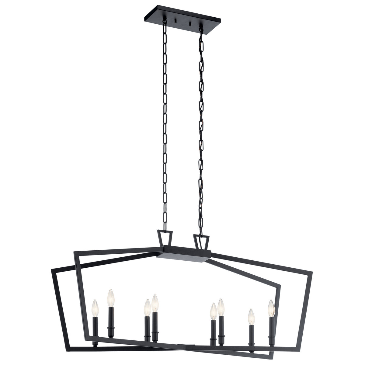 Abbotswell Eight Light Linear Chandelier in Black