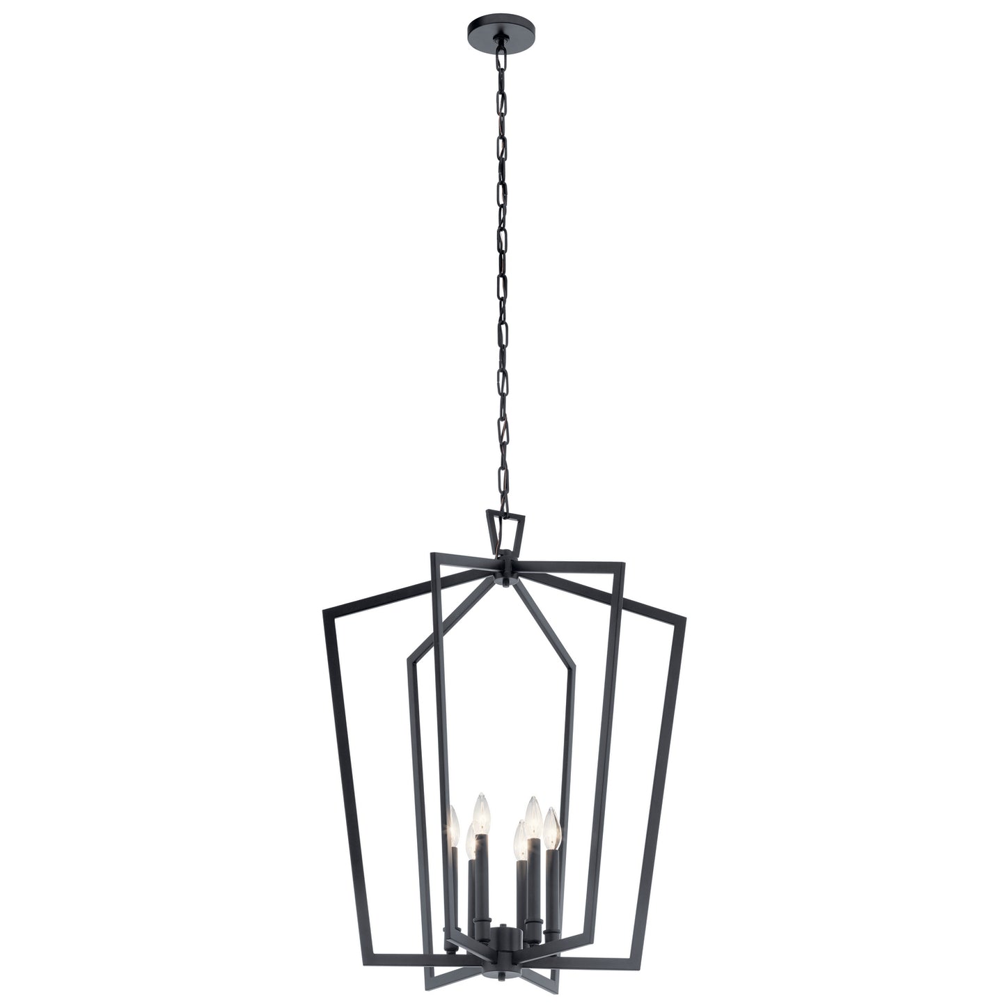 Abbotswell Six Light Foyer Pendant in Black