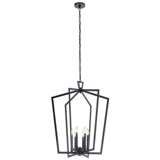 Abbotswell Six Light Foyer Pendant in Black