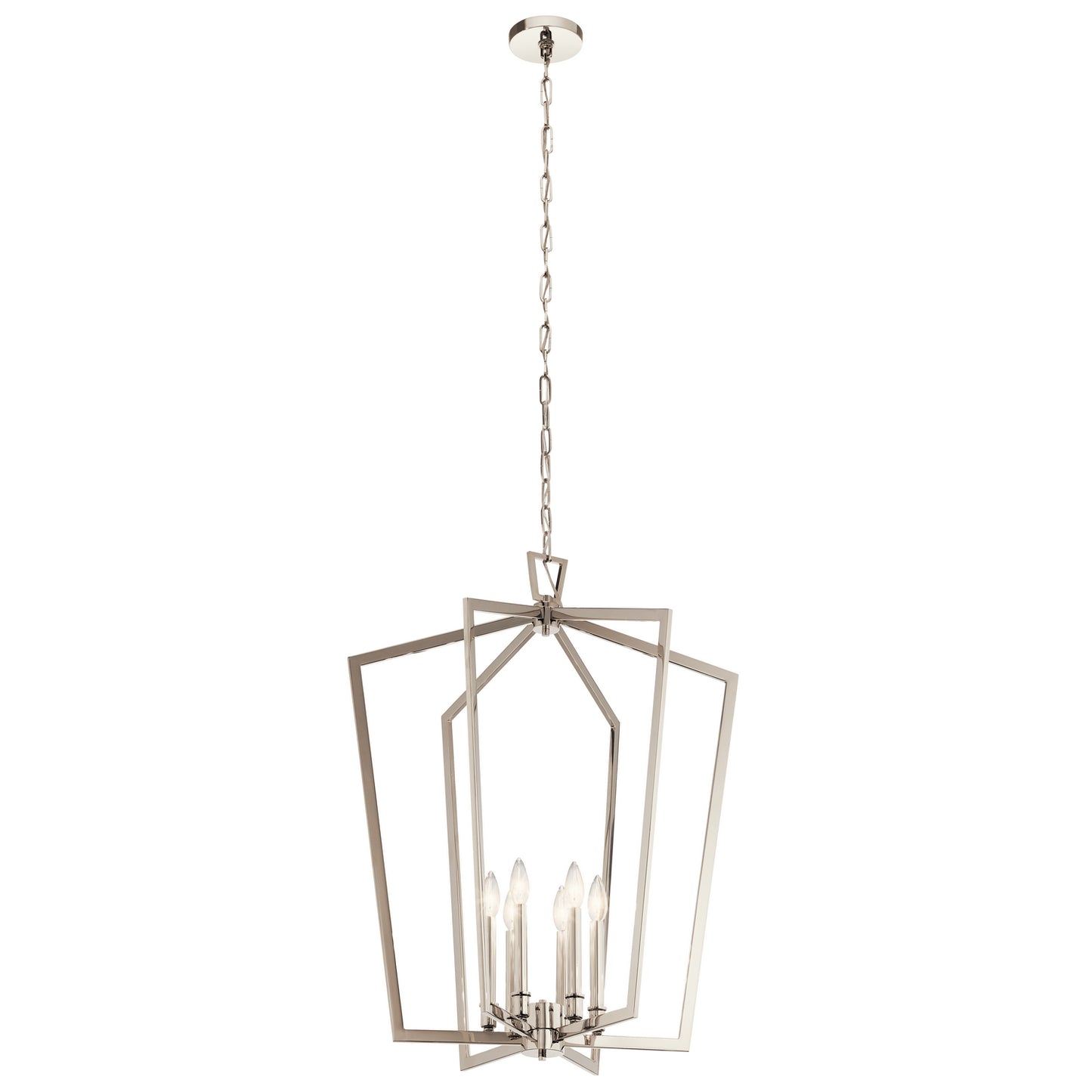 Abbotswell Six Light Foyer Pendant in Polished Nickel