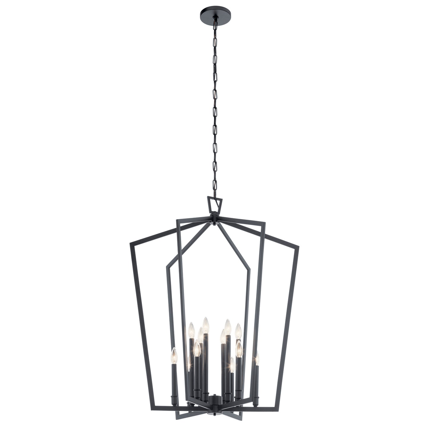 Abbotswell 12 Light Foyer Chandelier in Black