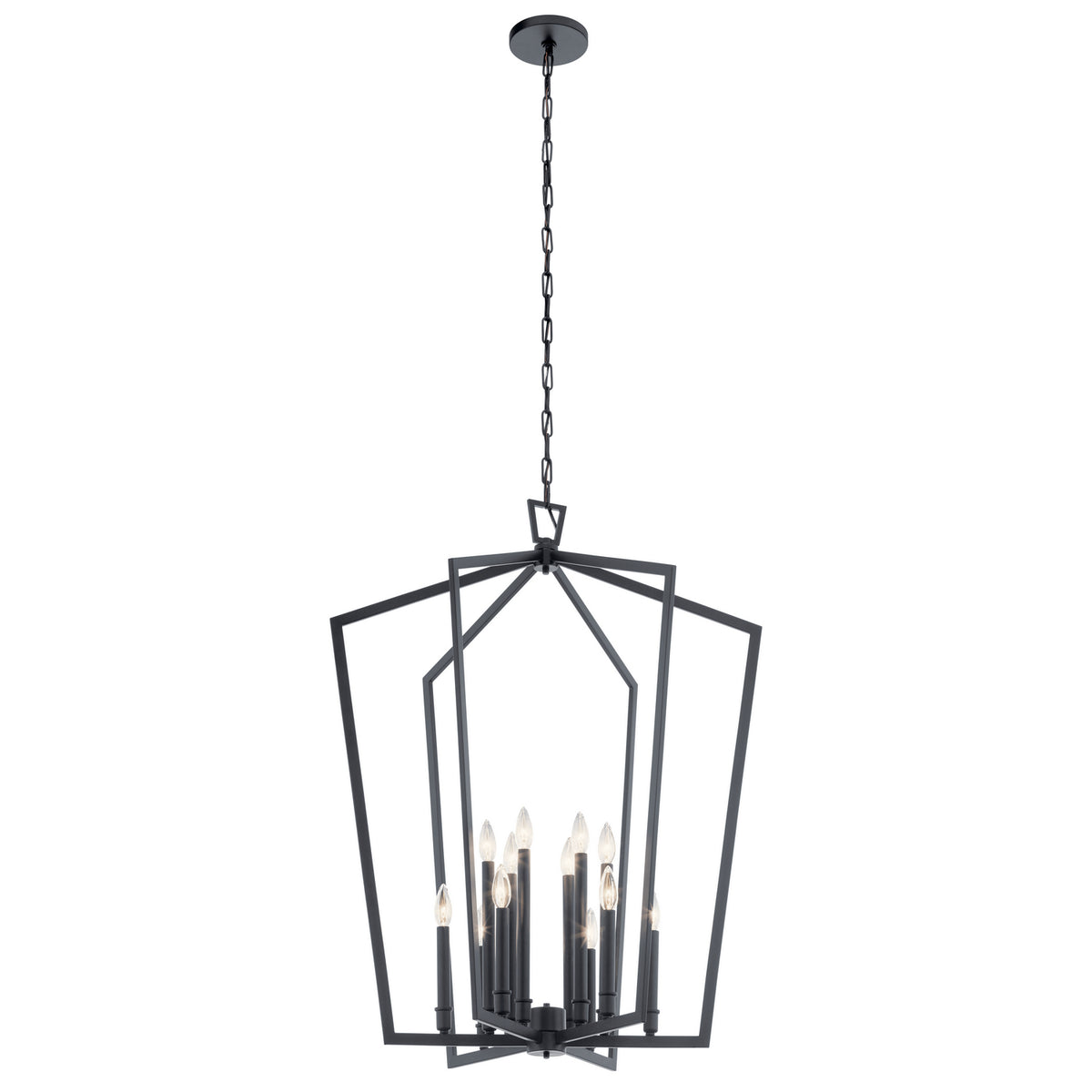 Abbotswell 12 Light Foyer Chandelier in Black