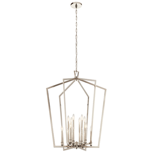 Abbotswell 12 Light Foyer Chandelier in Polished Nickel
